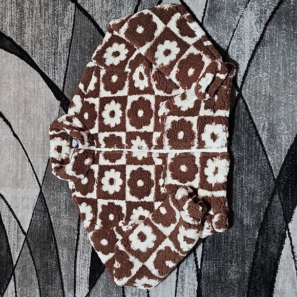 PACSUN CUSTOM PATTERN FULL-ZIP SHERPA JACKET - Picture 1 of 14
